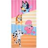 Jay Franco Bluey & Friends Bath Towel & Bath Buddy Set – Kids Bathtub Accessories – Includes 25 x 50 Inch Microfiber Towel & 13 Inch Bluey Water Play Buddy(Multi – Bluey)