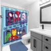 Jay Franco Bluey and Bingo Fabric Shower Curtain – Kids Teal Bathroom Décor(Blue – Spidey & Friends)