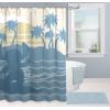 Jay Franco Bluey and Bingo Fabric Shower Curtain – Kids Teal Bathroom Décor(Blue – Stitch)