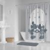 Jay Franco Bluey and Bingo Fabric Shower Curtain – Kids Teal Bathroom Décor(Gray – Mickey & Minnie)