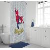 Jay Franco Bluey and Bingo Fabric Shower Curtain – Kids Teal Bathroom Décor(Grey – Spiderman)