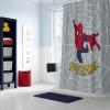 Jay Franco Bluey and Bingo Fabric Shower Curtain – Kids Teal Bathroom Décor(Grey – Spiderman)