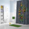Jay Franco Bluey and Bingo Fabric Shower Curtain – Kids Teal Bathroom Décor(Grey – Tmnt)