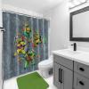 Jay Franco Bluey and Bingo Fabric Shower Curtain – Kids Teal Bathroom Décor(Grey – Tmnt)