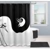 Jay Franco Bluey and Bingo Fabric Shower Curtain – Kids Teal Bathroom Décor(Multi – Nightmare Before Christmas)