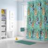 Jay Franco Bluey and Bingo Fabric Shower Curtain – Kids Teal Bathroom Décor(Teal – Bluey)