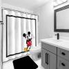 Jay Franco Bluey and Bingo Fabric Shower Curtain – Kids Teal Bathroom Décor(White – Mickey Mouse)