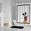 Jay Franco Bluey and Bingo Fabric Shower Curtain – Kids Teal Bathroom Décor(White – Mickey Mouse)