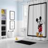 Jay Franco Bluey and Bingo Fabric Shower Curtain – Kids Teal Bathroom Décor(White – Mickey Mouse)
