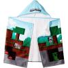 Jay Franco Kids Hooded Towel – 22″ x 51″ Super Soft Bath Wrap with 3D Hood, Beach, Pool & Travel, Official Licensed Product, Blue – Bluey(Blue – Minecraft)