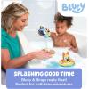 TOMY Toomies Bluey Pull and Go Canoe – Pull String Helps Bluey Paddle Through Water – Includes Bingo Bath Toy Pourer – Bluey Toys for Bath – Ages 18 Months and Up(Splash& Float Combo)