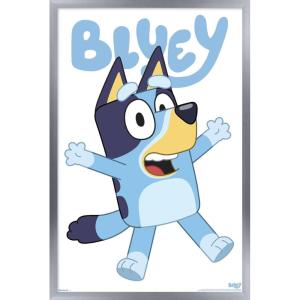 Bluey – Bluey Feature Series Wall Poster, 22.4L” x 14.7W”, Barnwood Framed Version(Silver Framed Version)