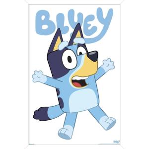 Bluey – Bluey Feature Series Wall Poster, 22.4L” x 14.7W”, Barnwood Framed Version(White Framed Version)