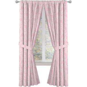 Jay Franco Black Out Window Curtains for Kids Bedroom 4-Piece Drape Set with 2 Tiebacks, Blue – Bluey, 42″ W x 63″ L (Pack of 2)(Pink – Hello Kitty)