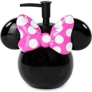 Jay Franco Bluey Soap Dispenser – Blue Kids Bathroom Accessory – Resin Lotion Pump(Black – Minnie Mouse)
