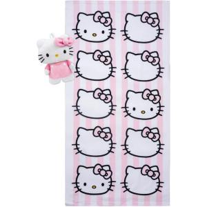 Jay Franco Bluey & Friends Bath Towel & Bath Buddy Set – Kids Bathtub Accessories – Includes 25 x 50 Inch Microfiber Towel & 13 Inch Bluey Water Play Buddy(Pink – Hello Kitty)
