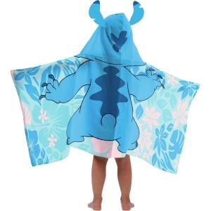 Jay Franco Kids Hooded Towel – 22″ x 51″ Super Soft Bath Wrap with 3D Hood, Beach, Pool & Travel, Official Licensed Product, Blue – Bluey(Blue – Lilo & Stitch)