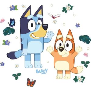RoomMates Bluey and Bingo Character Blue Peel and Stick Wall Decals, RMDM5560(Bluey & Bingo)