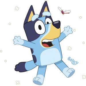 RoomMates Bluey and Bingo Character Blue Peel and Stick Wall Decals, RMDM5560(Bluey)