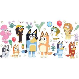 RoomMates Bluey and Bingo Character Blue Peel and Stick Wall Decals, RMDM5560(Family and Friends)