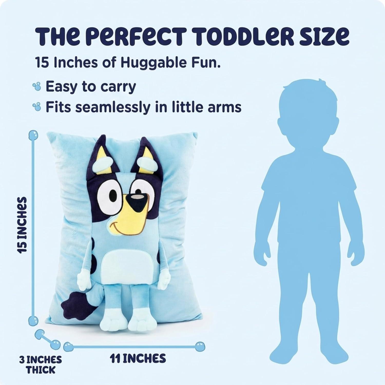 imageBluey Snuggle Pillow Super Soft Plush Decorative Throw Pillow Measures 15 Inches Official Bluey Product