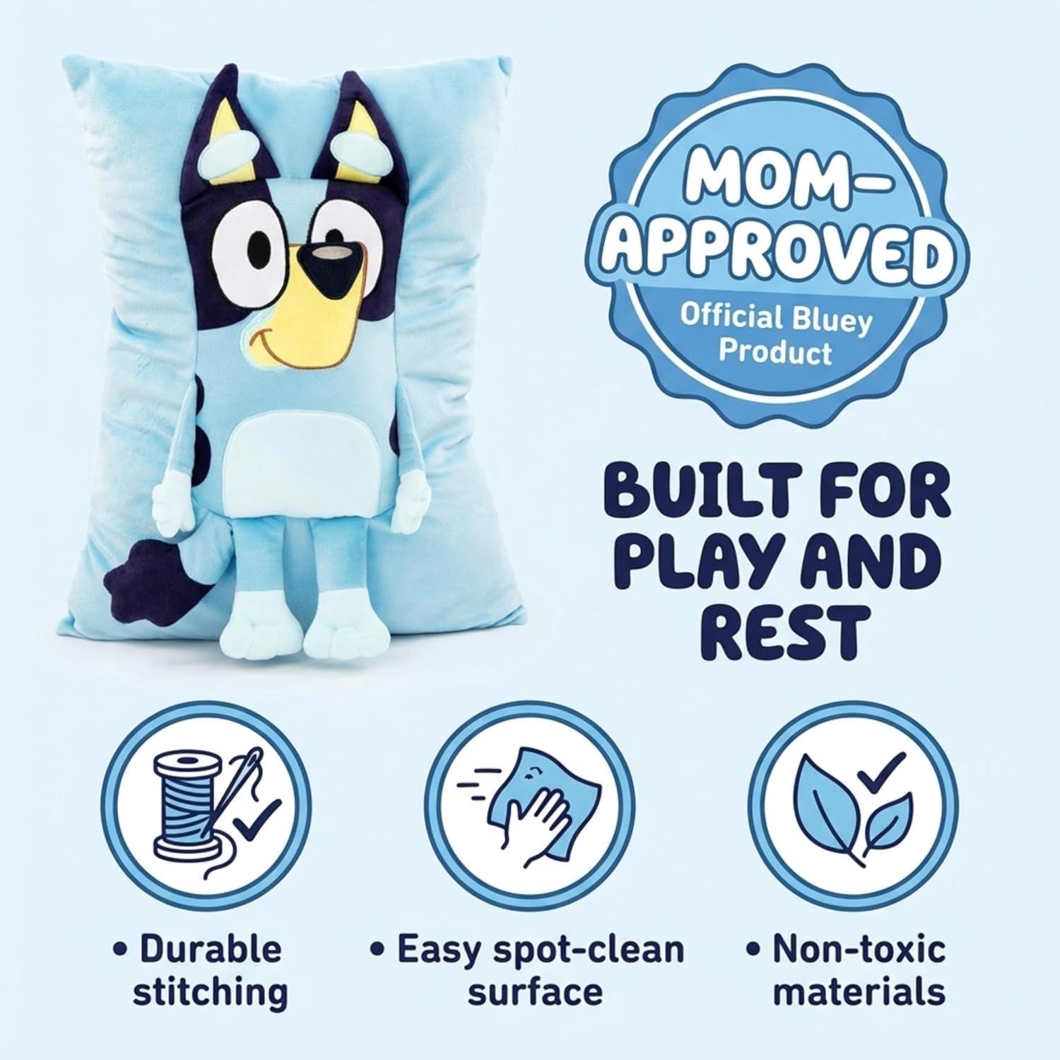 imageBluey Snuggle Pillow Super Soft Plush Decorative Throw Pillow Measures 15 Inches Official Bluey Product