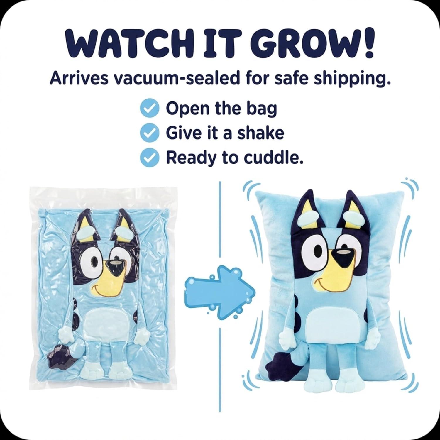 imageBluey Snuggle Pillow Super Soft Plush Decorative Throw Pillow Measures 15 Inches Official Bluey Product