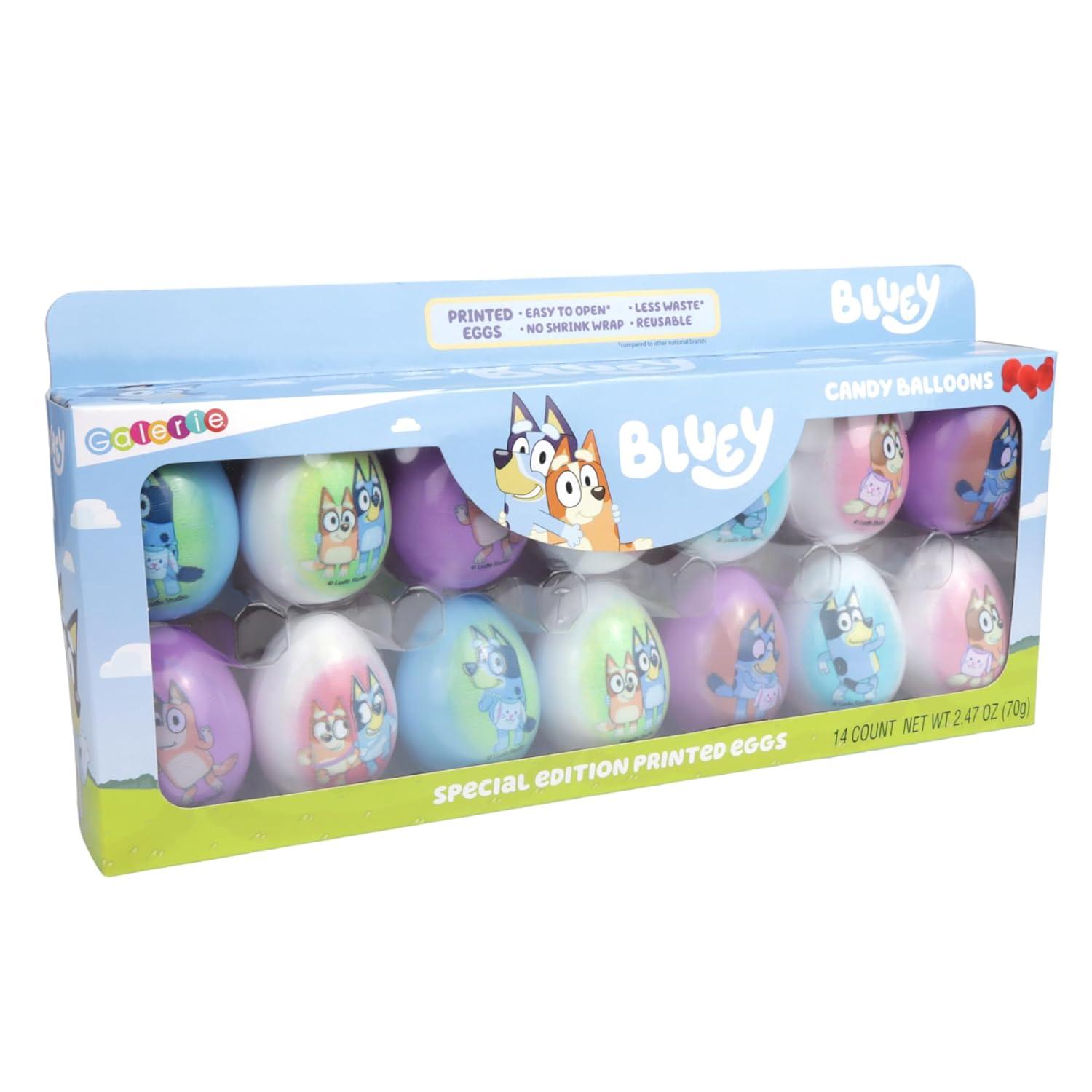 imageGalerie Bluey Themed Plastic Easter Eggs Red Hard Candy Pouches Inside Great for Egg Hunts 247 Ounces