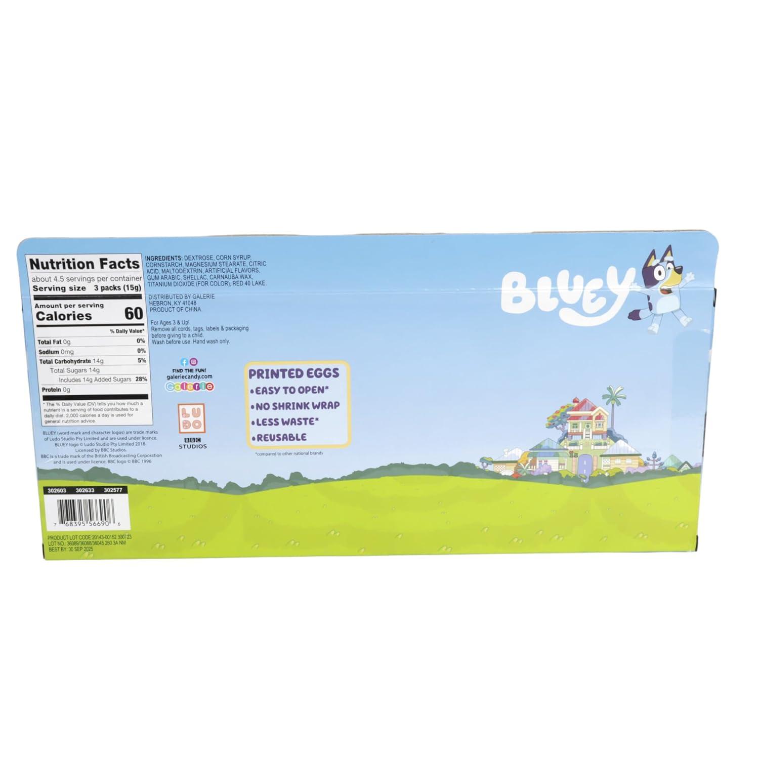 imageGalerie Bluey Themed Plastic Easter Eggs Red Hard Candy Pouches Inside Great for Egg Hunts 247 Ounces