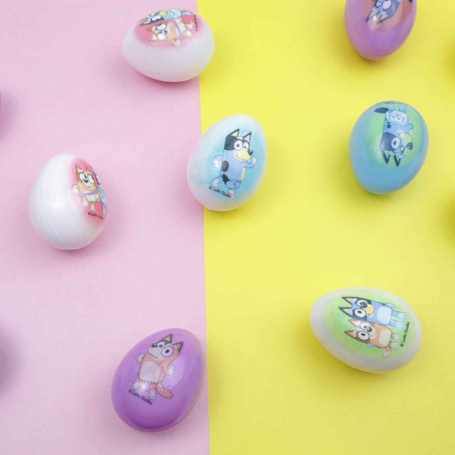 imageGalerie Bluey Themed Plastic Easter Eggs Red Hard Candy Pouches Inside Great for Egg Hunts 247 Ounces