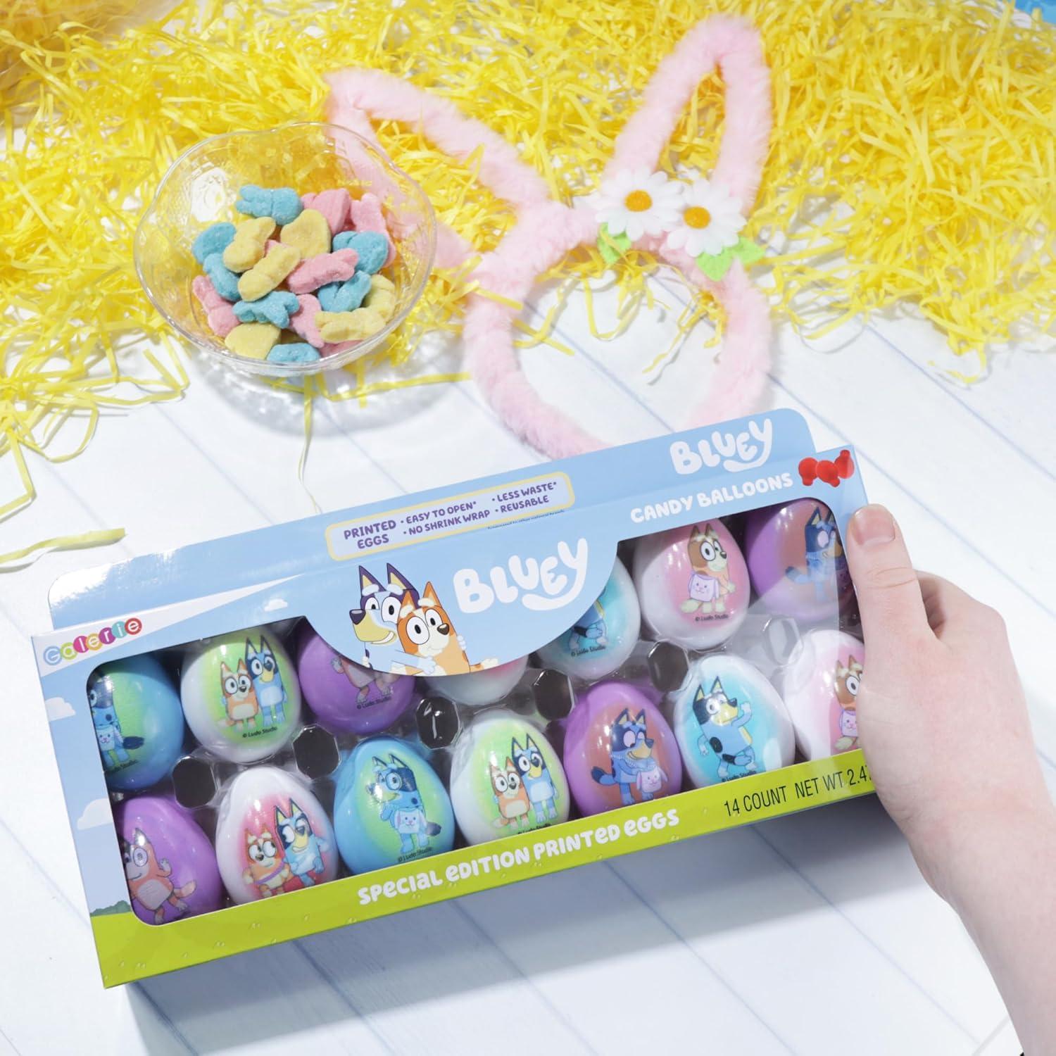 imageGalerie Bluey Themed Plastic Easter Eggs Red Hard Candy Pouches Inside Great for Egg Hunts 247 Ounces