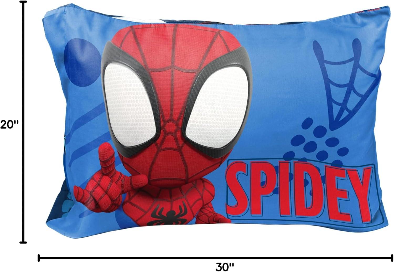 imageJay Franco Bluey Hello 1 Single Reversible Pillowcase DoubleSided Kids Super Soft Bedding Official Bluey ProductBlue Spiderman