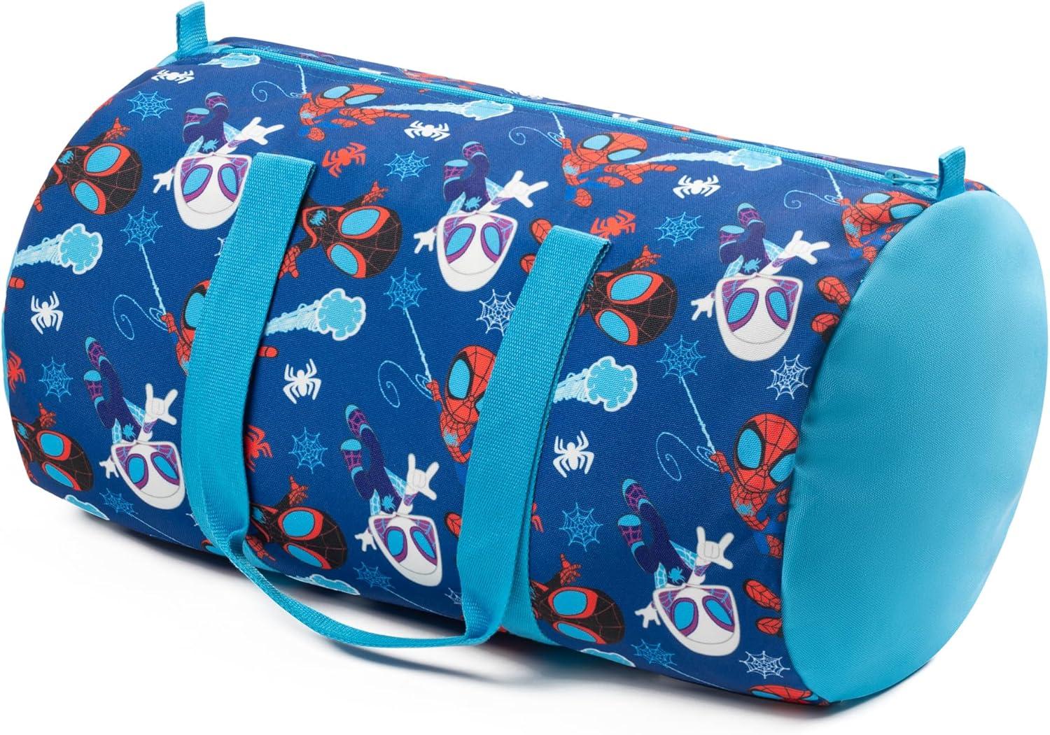 imageJay Franco Bluey Twin Size Comforter Set 4 Piece Bedding Includes Sheet Set Pillow Covers amp Bonus Duffle Bag Super Soft Kids Bedding with Bingo Muffin Coco amp SnickersBlue Spidey Friends