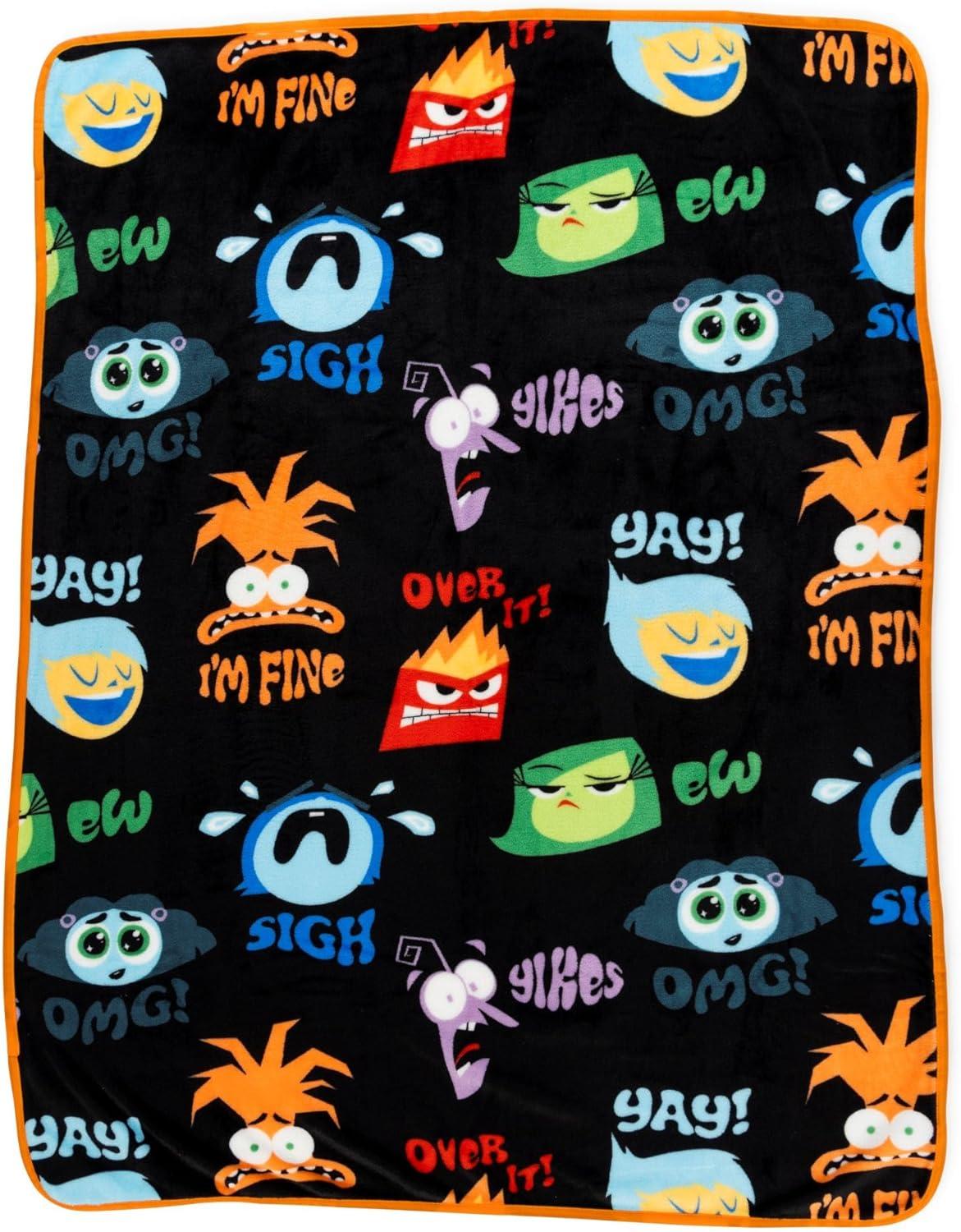 imageJay Franco Bluey amp Bingo Nogginz Set 40 x 50 Inch Lightweight Travel Throw Blanket amp Pillow Kids Super Soft 2 Piece Bedding SetBlack Anger