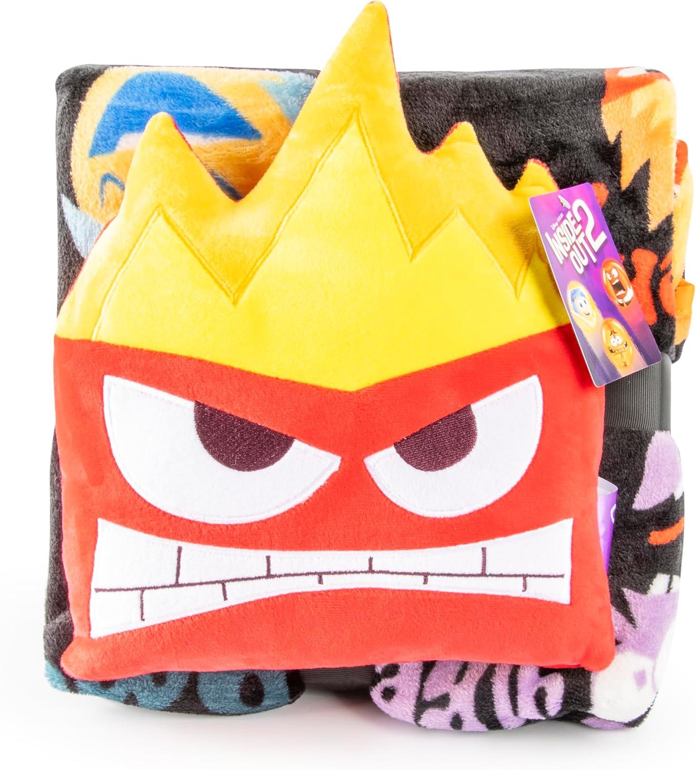 imageJay Franco Bluey amp Bingo Nogginz Set 40 x 50 Inch Lightweight Travel Throw Blanket amp Pillow Kids Super Soft 2 Piece Bedding SetBlack Anger