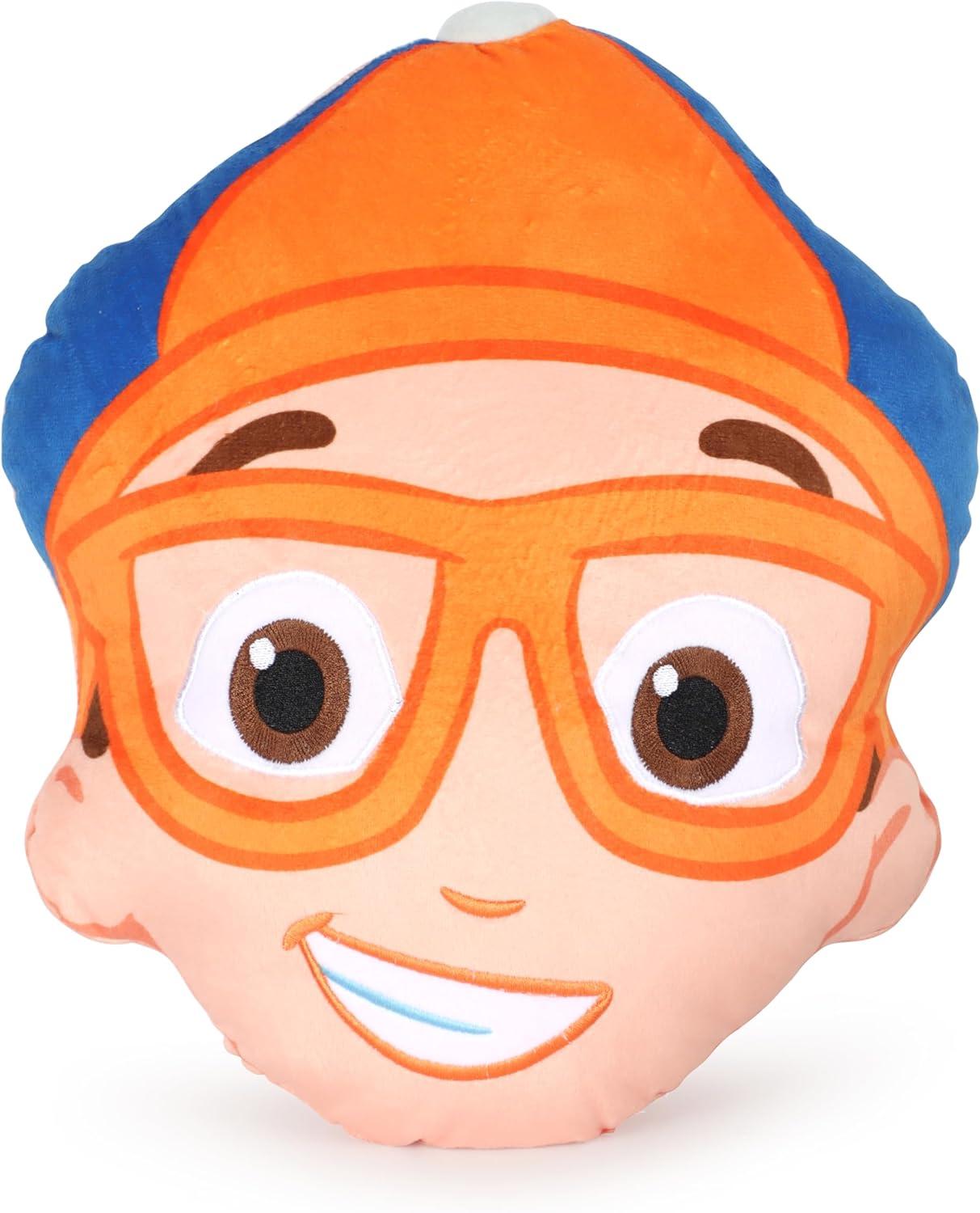 imageJay Franco Bluey amp Bingo Nogginz Set 40 x 50 Inch Lightweight Travel Throw Blanket amp Pillow Kids Super Soft 2 Piece Bedding SetGray Blippi