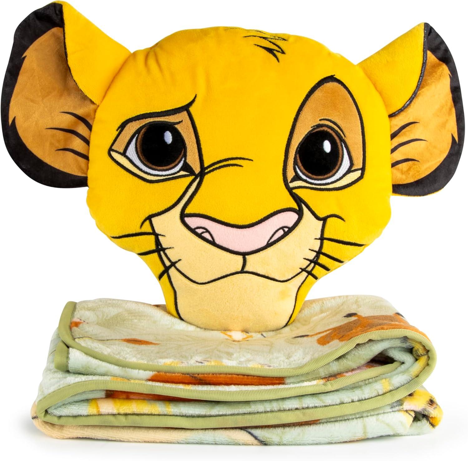 imageJay Franco Bluey amp Bingo Nogginz Set 40 x 50 Inch Lightweight Travel Throw Blanket amp Pillow Kids Super Soft 2 Piece Bedding SetGreen Simba