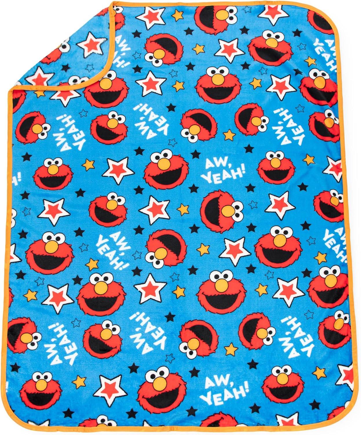 imageJay Franco Bluey amp Bingo Nogginz Set 40 x 50 Inch Lightweight Travel Throw Blanket amp Pillow Kids Super Soft 2 Piece Bedding SetSesame Street