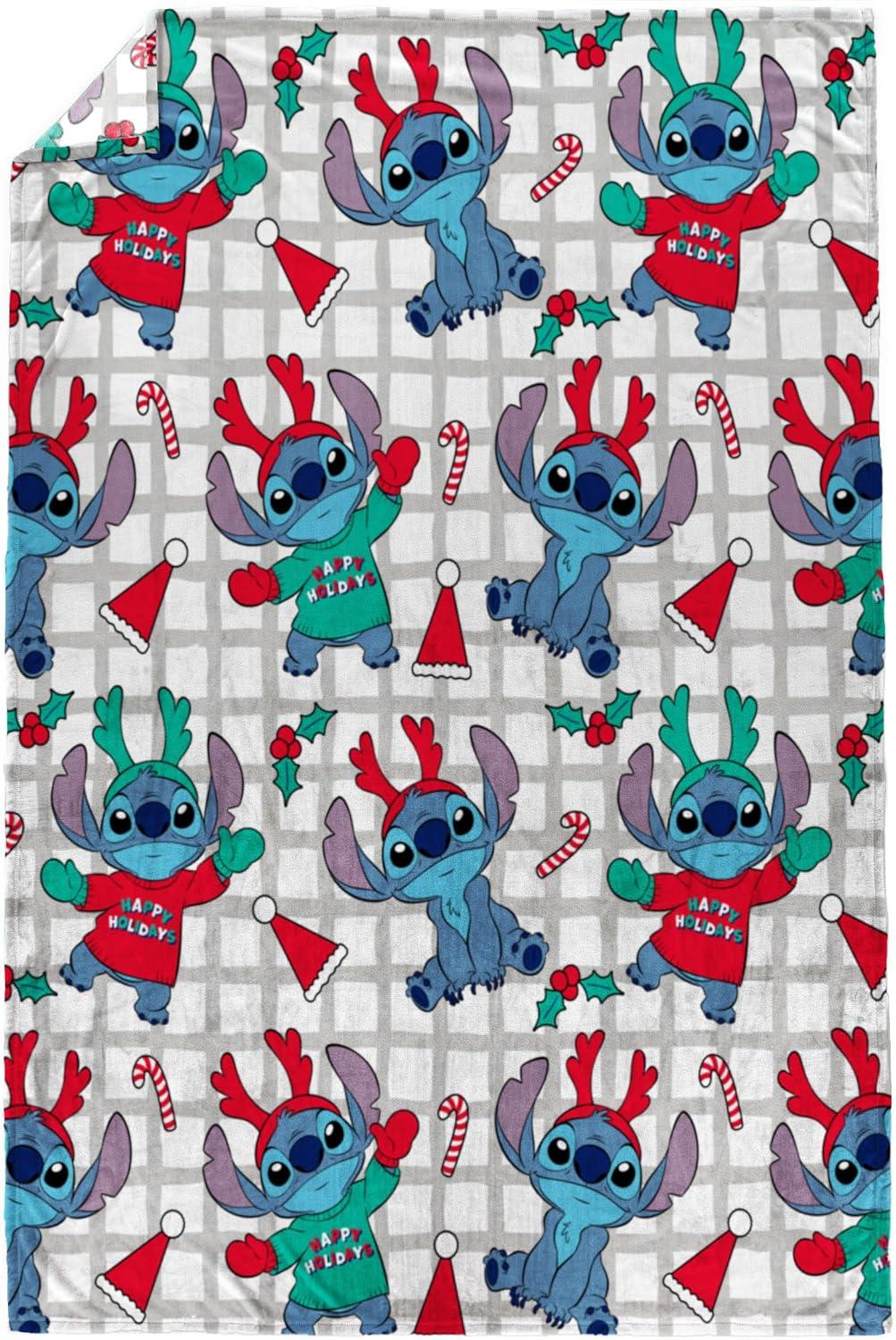 imageJay Franco Kids Christmas Plush Throw Blanket 40 x 50 Inch Soft amp Cozy Fleece Throw for Holiday Bedroom amp Couch Dcor Official Licensed Product Blue BlueyMulti Stitch