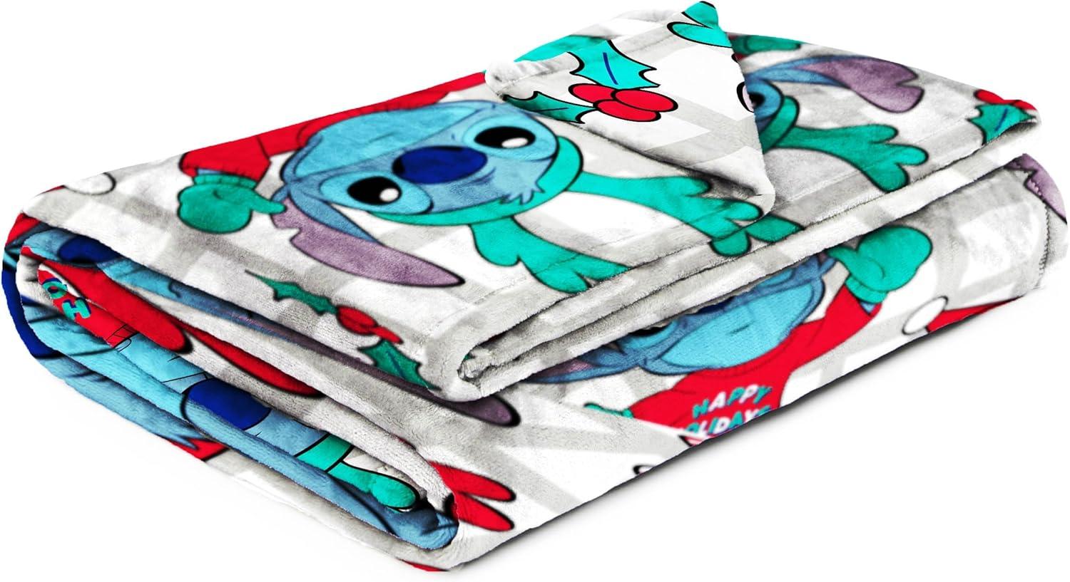 imageJay Franco Kids Christmas Plush Throw Blanket 40 x 50 Inch Soft amp Cozy Fleece Throw for Holiday Bedroom amp Couch Dcor Official Licensed Product Blue BlueyMulti Stitch
