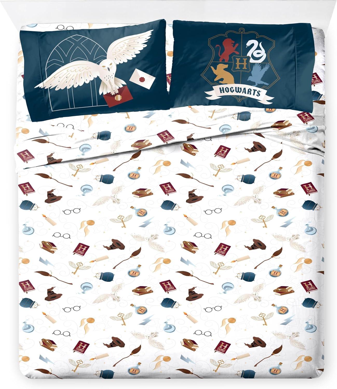 imageJay Franco Kids Comforter Set Includes Sheets and Pillow Covers Soft and Cozy Bed Set for Stylish Room Decor Beige Harry Potter 5 Piece Twin Size BeddingDark Grey Harry Potter