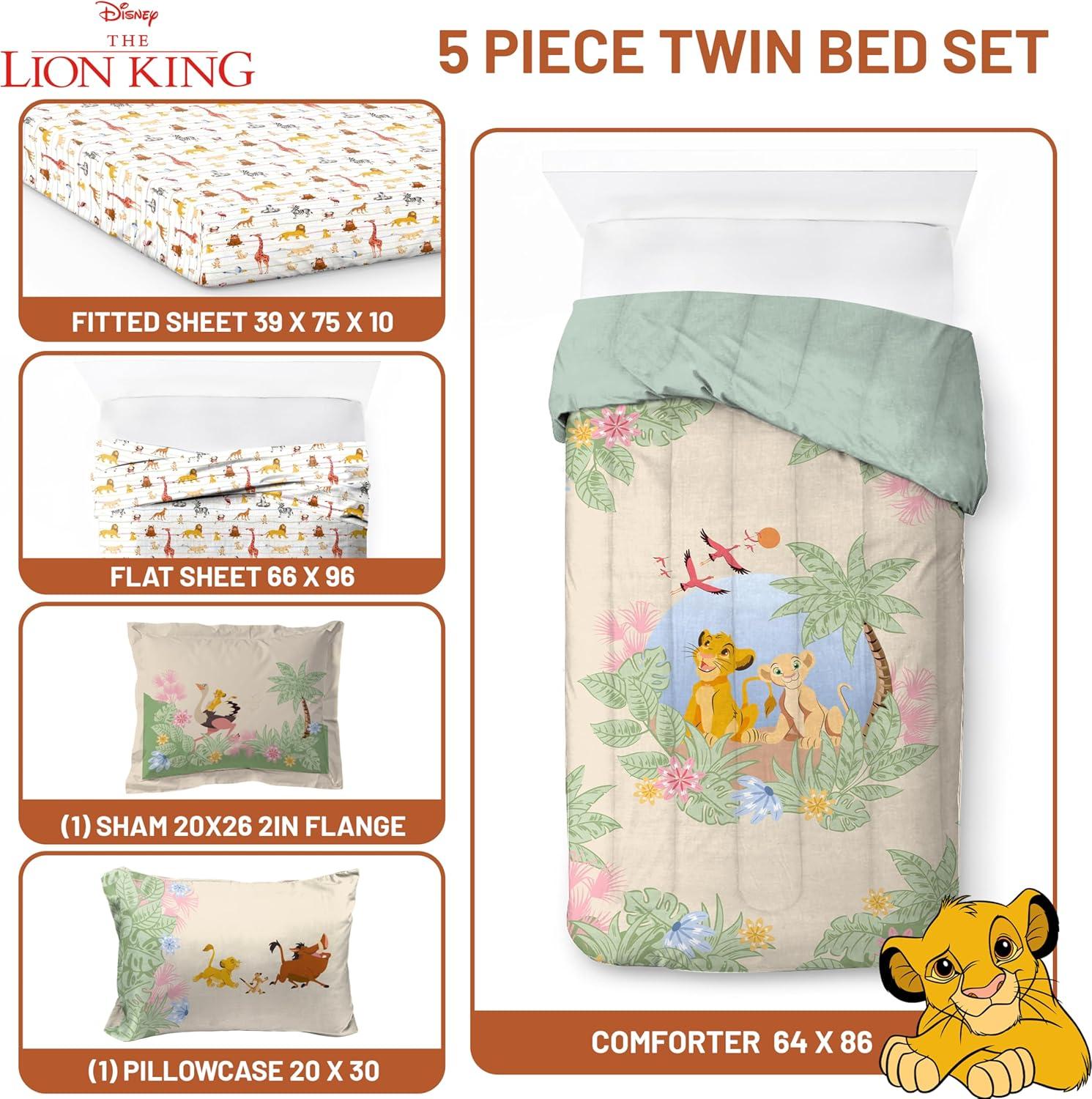 imageJay Franco Kids Comforter Set Includes Sheets and Pillow Covers Soft and Cozy Bed Set for Stylish Room Decor Beige Harry Potter 5 Piece Twin Size BeddingMulti Lion King