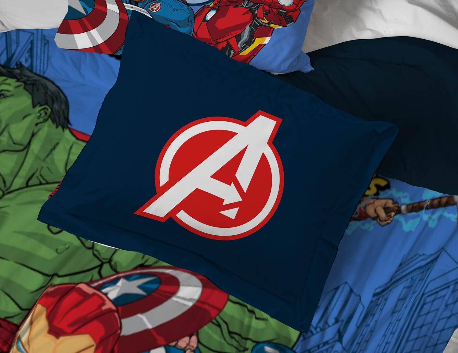 imageJay Franco Kids Comforter Set Includes Sheets and Pillow Covers Soft and Cozy Bed Set for Stylish Room Decor Beige Harry Potter 5 Piece Twin Size BeddingBlue Avengers
