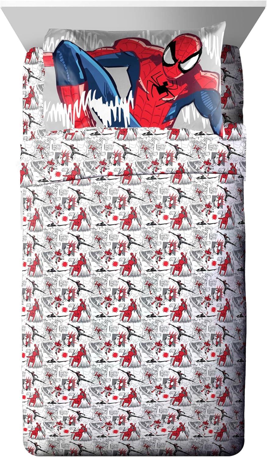 imageJay Franco Kids Comforter Set Includes Sheets and Pillow Covers Soft and Cozy Bed Set for Stylish Room Decor Beige Harry Potter 5 Piece Twin Size BeddingBlack Spiderman