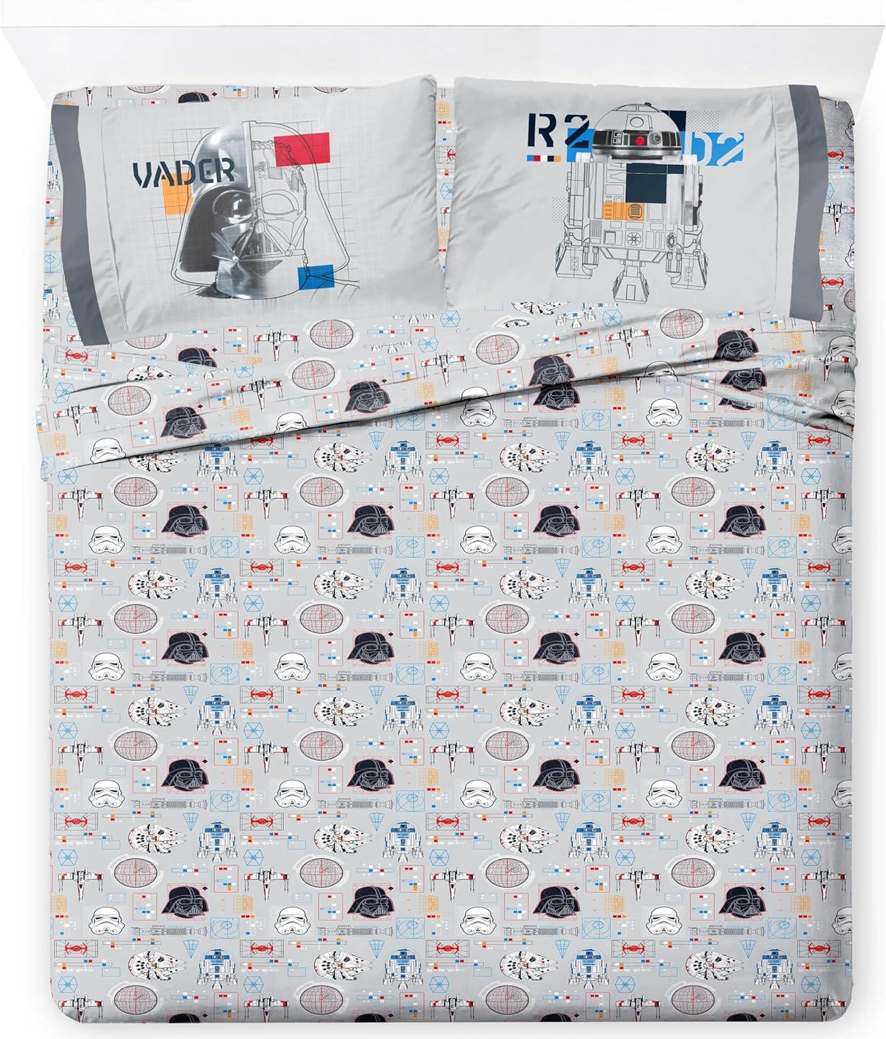 imageJay Franco Kids Comforter Set Includes Sheets and Pillow Covers Soft and Cozy Bed Set for Stylish Room Decor Beige Harry Potter 5 Piece Twin Size BeddingDark Blue Star Wars