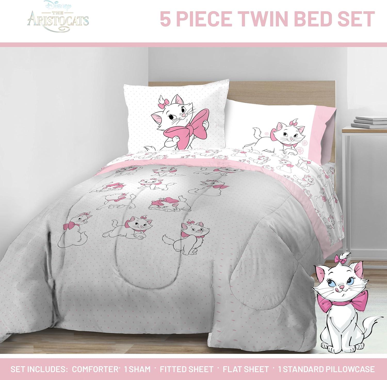 imageJay Franco Kids Comforter Set Includes Sheets and Pillow Covers Soft and Cozy Bed Set for Stylish Room Decor Beige Harry Potter 5 Piece Twin Size BeddingWhite Aristocats