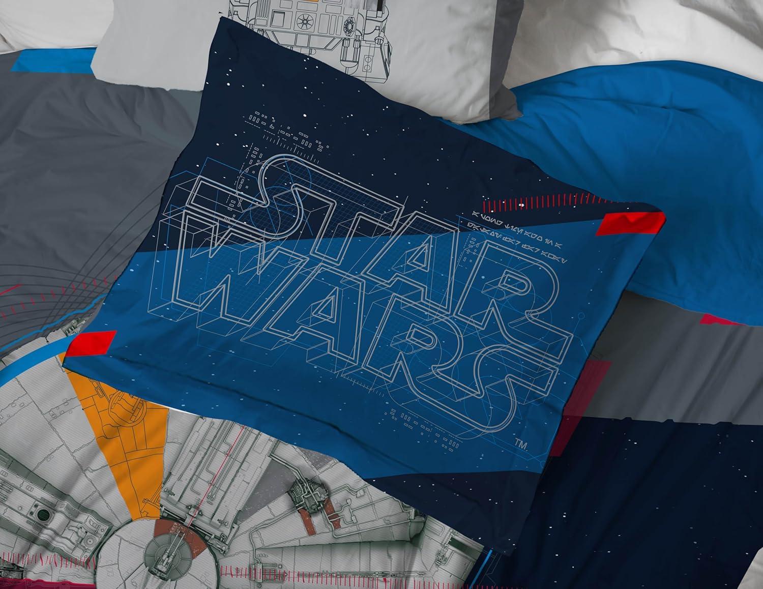imageJay Franco Kids Comforter Set Includes Sheets and Pillow Covers Soft and Cozy Bed Set for Stylish Room Decor Beige Harry Potter 5 Piece Twin Size BeddingDark Blue Star Wars