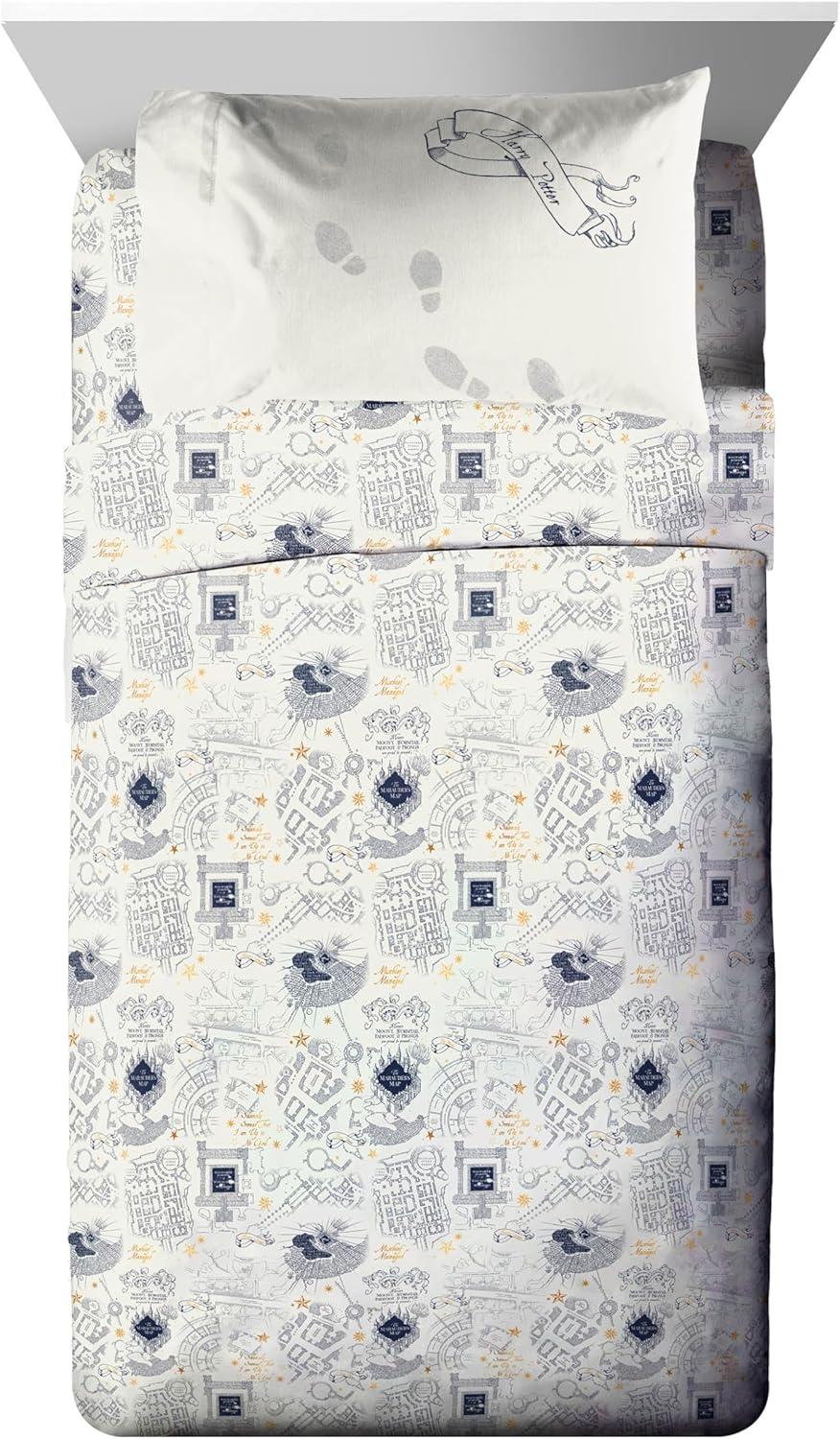 imageJay Franco Kids Comforter Set Includes Sheets and Pillow Covers Soft and Cozy Bed Set for Stylish Room Decor Beige Harry Potter 5 Piece Twin Size BeddingBeige Harry Potter