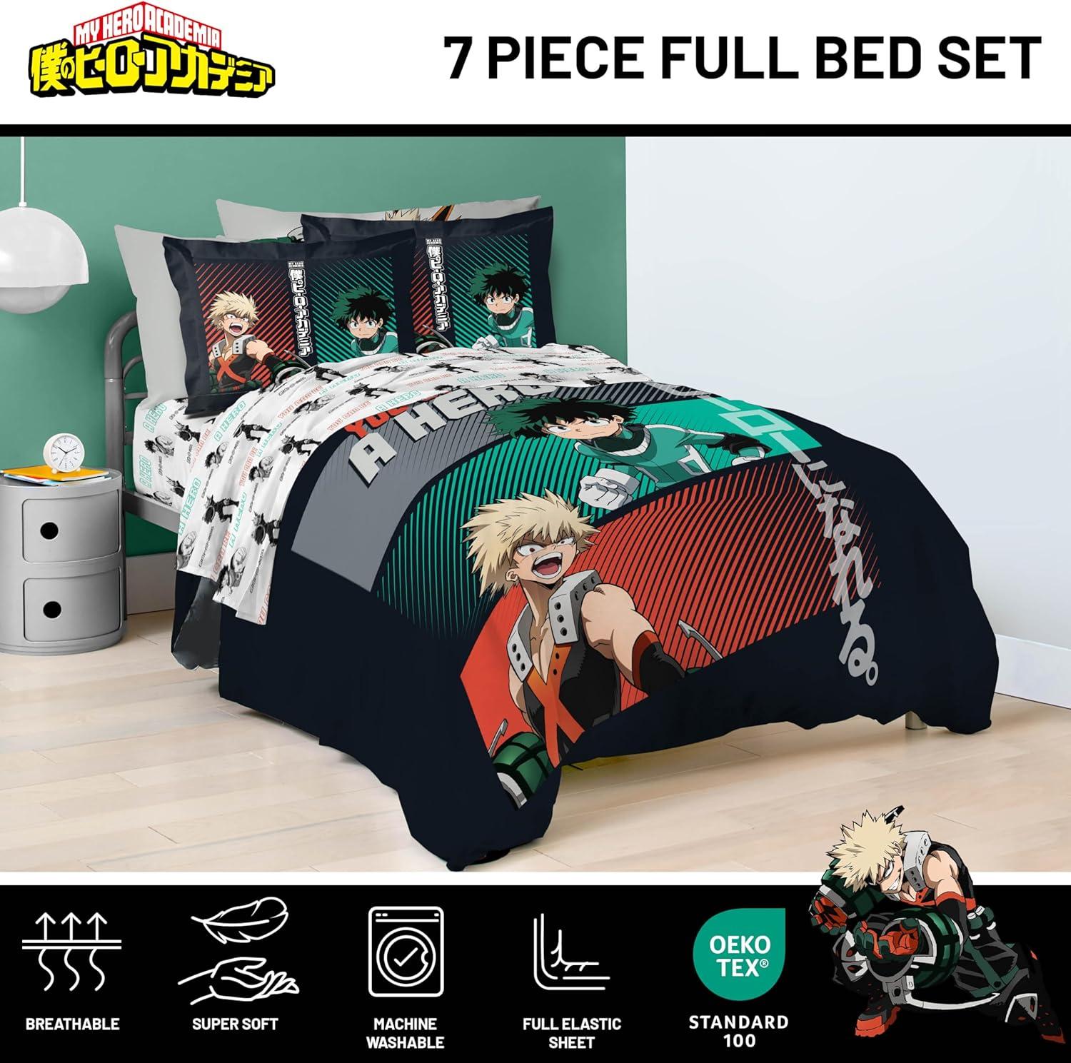 imageJay Franco Kids Comforter Set Includes Sheets and Pillow Covers Soft and Cozy Bed Set for Stylish Room Decor Beige Harry Potter 5 Piece Twin Size BeddingBlack My Hero Academia