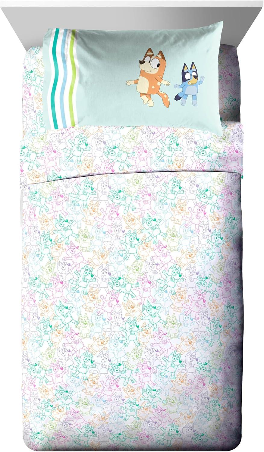 imageJay Franco Kids Comforter Set Includes Sheets and Pillow Covers Soft and Cozy Bed Set for Stylish Room Decor Beige Harry Potter 5 Piece Twin Size BeddingBlue Bluey